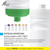 BUTELKA SPORTOWA, kod produktu: AXP V 9875. Butelka sportowa o pojemności 500ml. Łatwe zamknięcie, wygodny uchwyt. Szczelna, łatwa w użytkowaniu. Wielokrotnego użytku, praktyczna. Idealna na rower i do szkoły. Materiał: HDPE. Rozmiar: średnica 6,7cm x 19cm. Butelka dostępna w siedmiu wersjach kolorystycznych wieczka, korpus biały: granatowy (04), biały (02), żółty (08), pomarańczowy (09), czerwony (05), różowy (21), zielony (06). Na butelce wykonujemy dowolny nadruk reklamowy w polu około 10x40mm. Cena orientacyjna bez kosztów nadruku: 4,84zł/szt netto. Zapraszamy! www.molai.pl #molaireklama