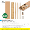 EKO ZESTAW (STOX), kod produktu: MO 2515. Eko zestaw w kartonowym pudełku (piórniku). W komplecie: 3 naostrzone ołówki, drewniana temperówka, gumka i linijka. Idealny, minimalistyczny zestaw do szkoły, biura i domu. Wymiar produktu: 4,5 x 1,3 x 17,7cm. Materiał główny: drewno. Waga 240szt: 11kg. Na produkcie wykonujemy dowolne znakowanie reklamowe (w polu około 30x80mm). Cena orientacyjna bez kosztów nadruku: 3,98zł/szt. netto. Zapraszamy! www.molai.pl #molaireklama