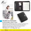 TECZKA A5 Z NOTESEM, kod produktu: AXP V 2309. Mała, poręczna, wielofunkcyjna teczka na dokumenty w formacie A5. Wewnątrz notatnik (dołączony do produktu) i różne praktyczne przegrody na akcesoria (długopis i inne elementy nie dołączone do produktu). Solidne i trwałe zamkniecie na zamek. Polecana w biznesie! Materiał: eco-leather. Rozmiar: 18 x 23,5 x 2,5cm. Waga 24szt: 12kg. Dostępna tylko i wyłącznie w kolorze czarnym. Na produkcie wykonujemy dowolne znakowanie reklamowe (w polu około 30x13mm). Cena orientacyjna bez kosztów nadruku: 91,64zł/szt. netto. Zapraszamy! www.molai.pl #molaireklama