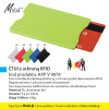 ETUI z ochroną RFID, kod produktu: AXP V 9878. Etui na kartkę kredytową/płatniczą z ochroną przed skanowaniem RFID. Bezpieczeństwo i ochrona przed zniszczeniem. Etui dopasowane wielkościowo do wymiarów standardowych kart. Materiał: PS, aluminium foil. Rozmiar: 6 x 9 x 0,4cm. Waga 1000szt: 16kg. Produkt dostępny w pięciu wersjach kolorystycznych: czerwony (05), biały (02), niebieski (11), czarny (03) i jasnozielony (10). Na produkcie wykonujemy dowolny nadruk reklamowy w polu około 30x60mm. Cena orientacyjna bez kosztów nadruku: 1,78zł/szt netto. Zapraszamy! www.molai.pl #molaireklama